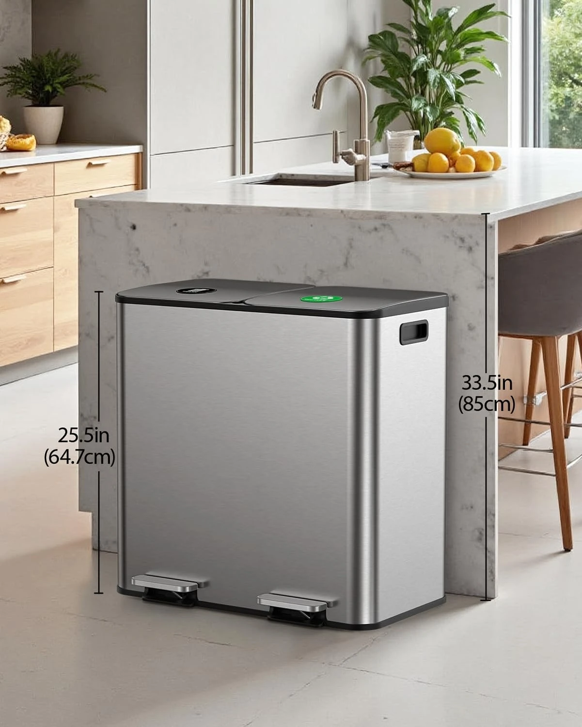Double Trash Can Kitchen 26 Ga - đánh giá và giá Office Furniture Recycling