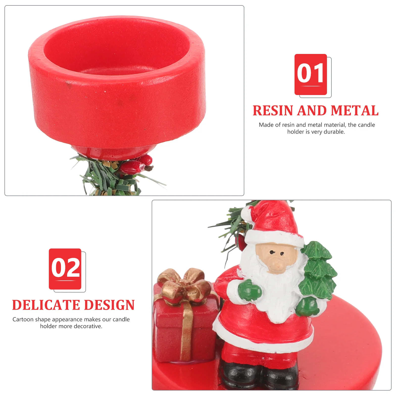 

Metal Xmas Holder Cartoon Design Christmas Tealight Holder Desktop Ornament Metal Xmas Stand