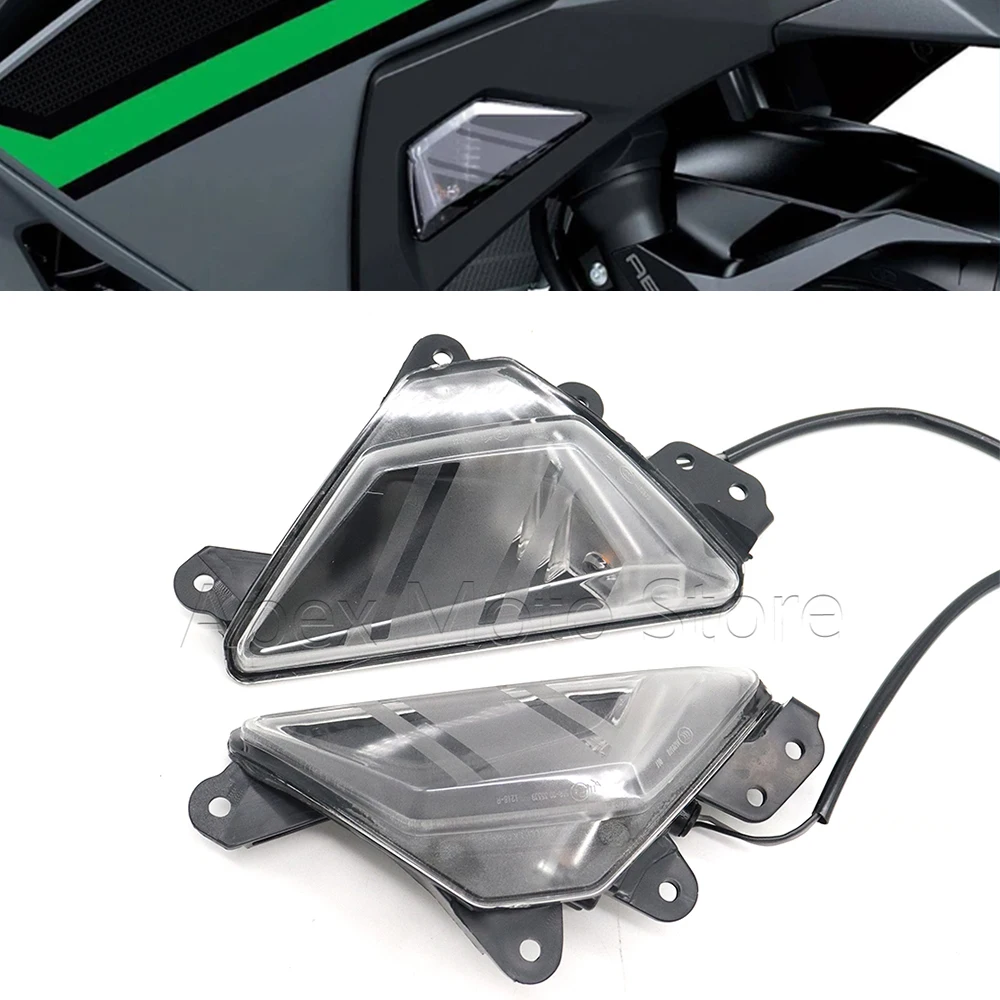 Indicatori di Direzione LED Anteriori per Moto Kawasaki Ninja500, Ninja 500, ZX6R 2024-2025, Ninja ZX-4R, ZX-4RR, Ninja650 2023-2025