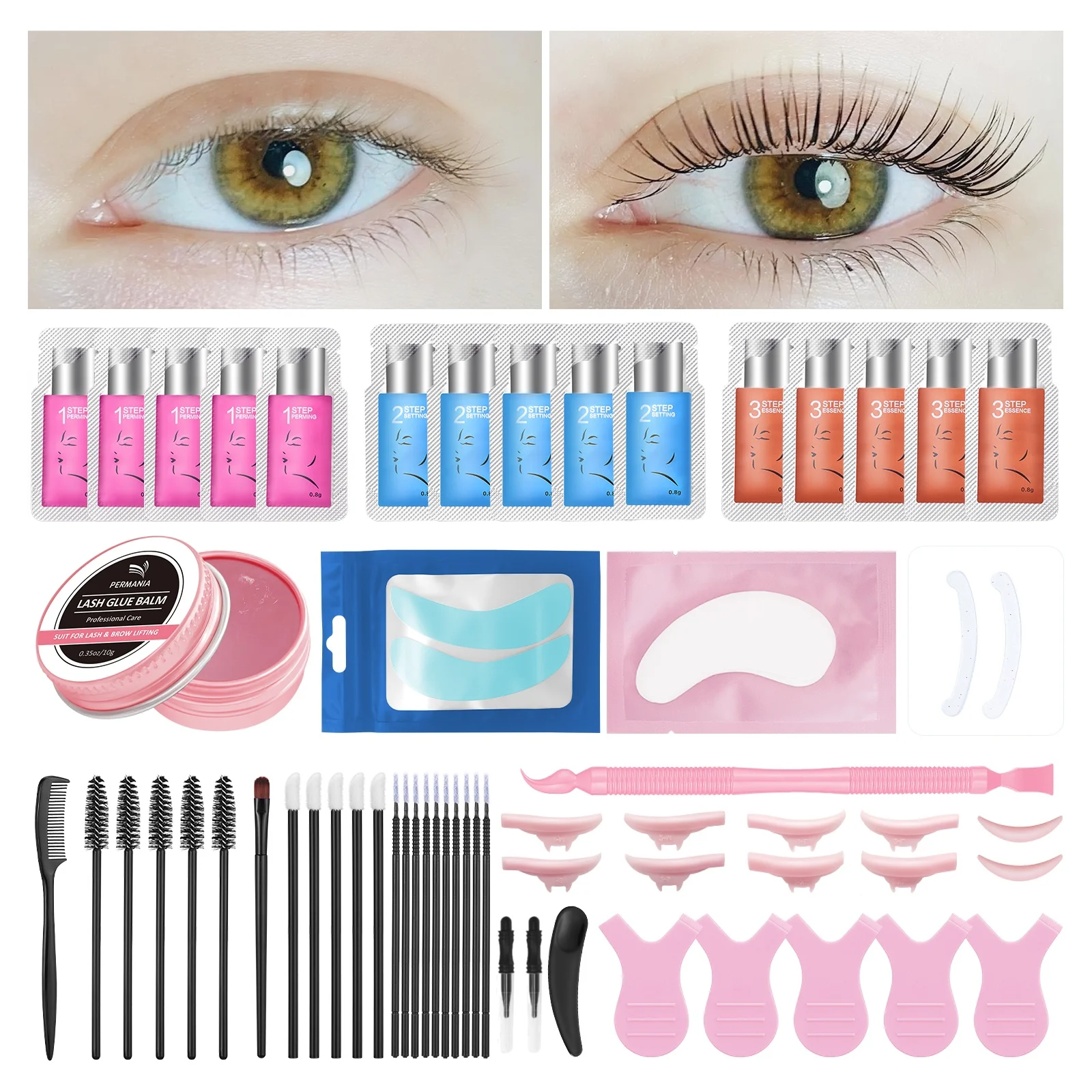 Brow Lamination Kit - PERMANIA Kirpik Kıvırma Seti, Kirpik Kaldırma
