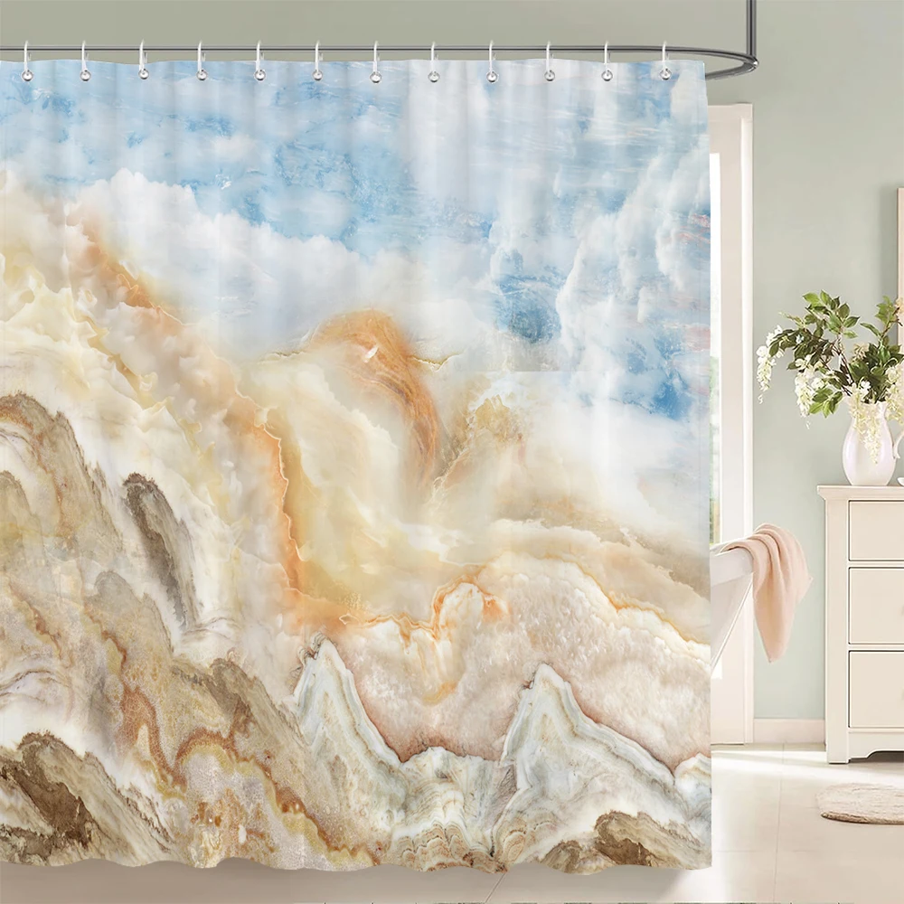 Colorful Abstract Marble Print Shower Curtain With Hook Waterproof Bathroom Curtain Polyester Curtain 3D Shower Curtains 180x180