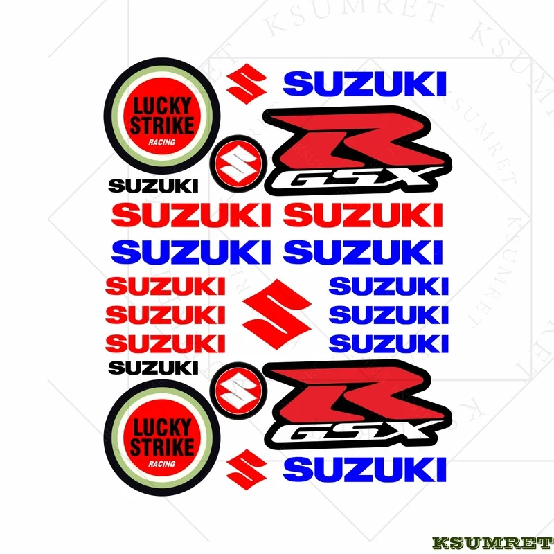 

Vinyl Suzuki GSXR Motorcycle Sticker Decal Logo Set Helmet Emblem Kit