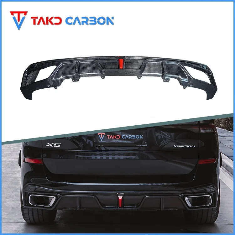 

TAKD Carbon Brand 3K Twill 100% Dry Carbon Fiber Material Rear Car Bumper Diffuser Lip for bmws X5 G05 2022