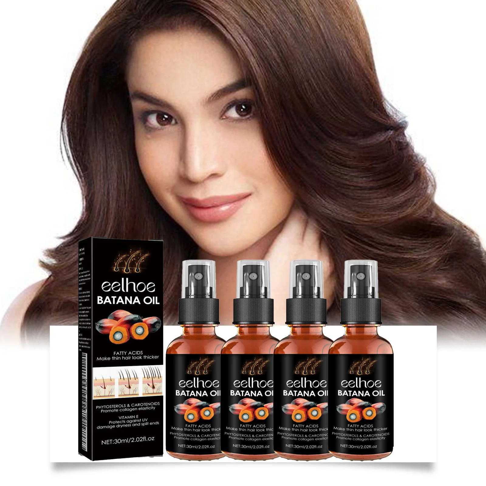 EELHOE Batana Hair Growth Spray For Man Women Hair Growth Repair Damage Restore Oil Scalp Repair Serum Spray Thicken Hair Care