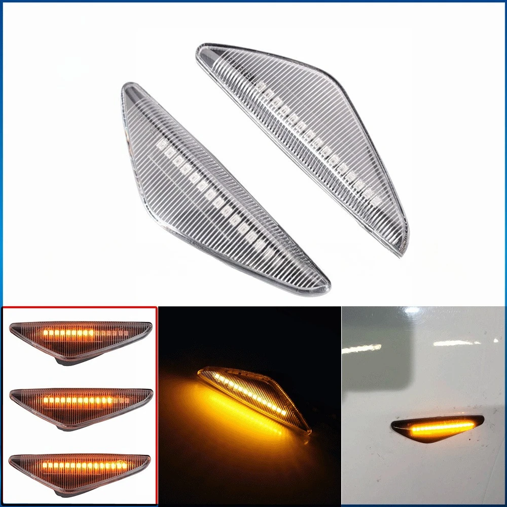 

2pcs Universal Dynamic Sequential LED Side Marker Lights Turn Signal for BMW X5 X3 X6 E70 F25 E72
