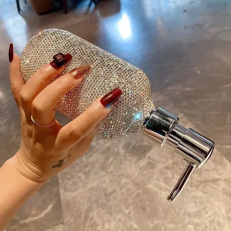 Bling Diamond Shampoo Shower Gel Separate Bottle Empty Hotel Soap Dispenser Jar Repeatable Gel Press Bottle Bathroom Accessories