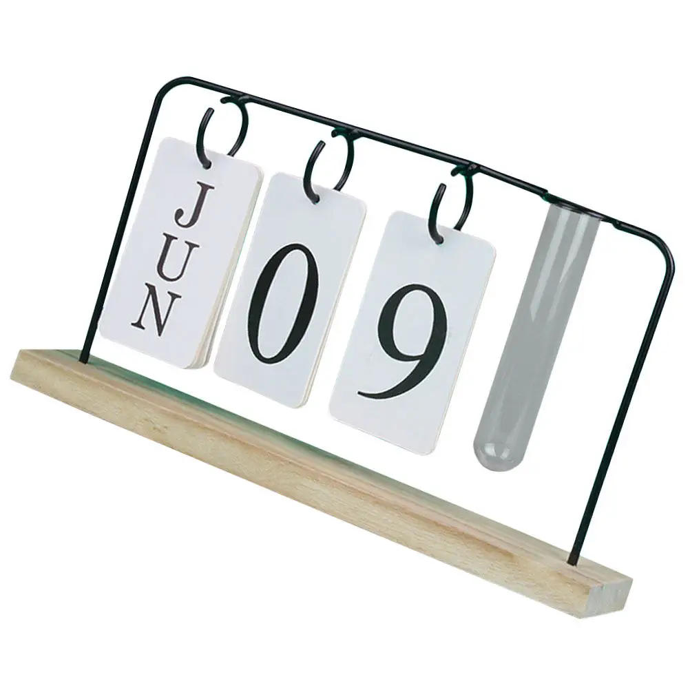 

Desk Calendar Perpetual Plant Holder Creative Manual Flip Calendar Standing Office Table Decoration Home Decor Organizer