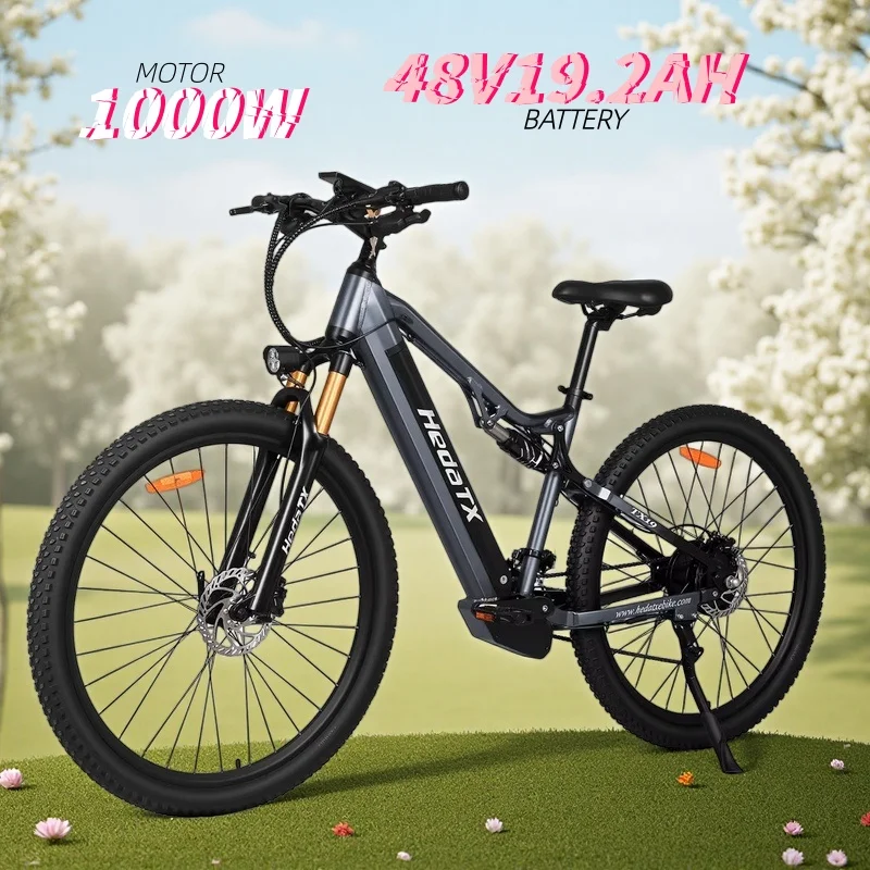 Electric Bicycle Heda-TX19 1000W 48V19.2AH Hydraulic Brake E-Bike Full Suspension 27 Speed ​​No Transmission T1 Electric Bike image 1