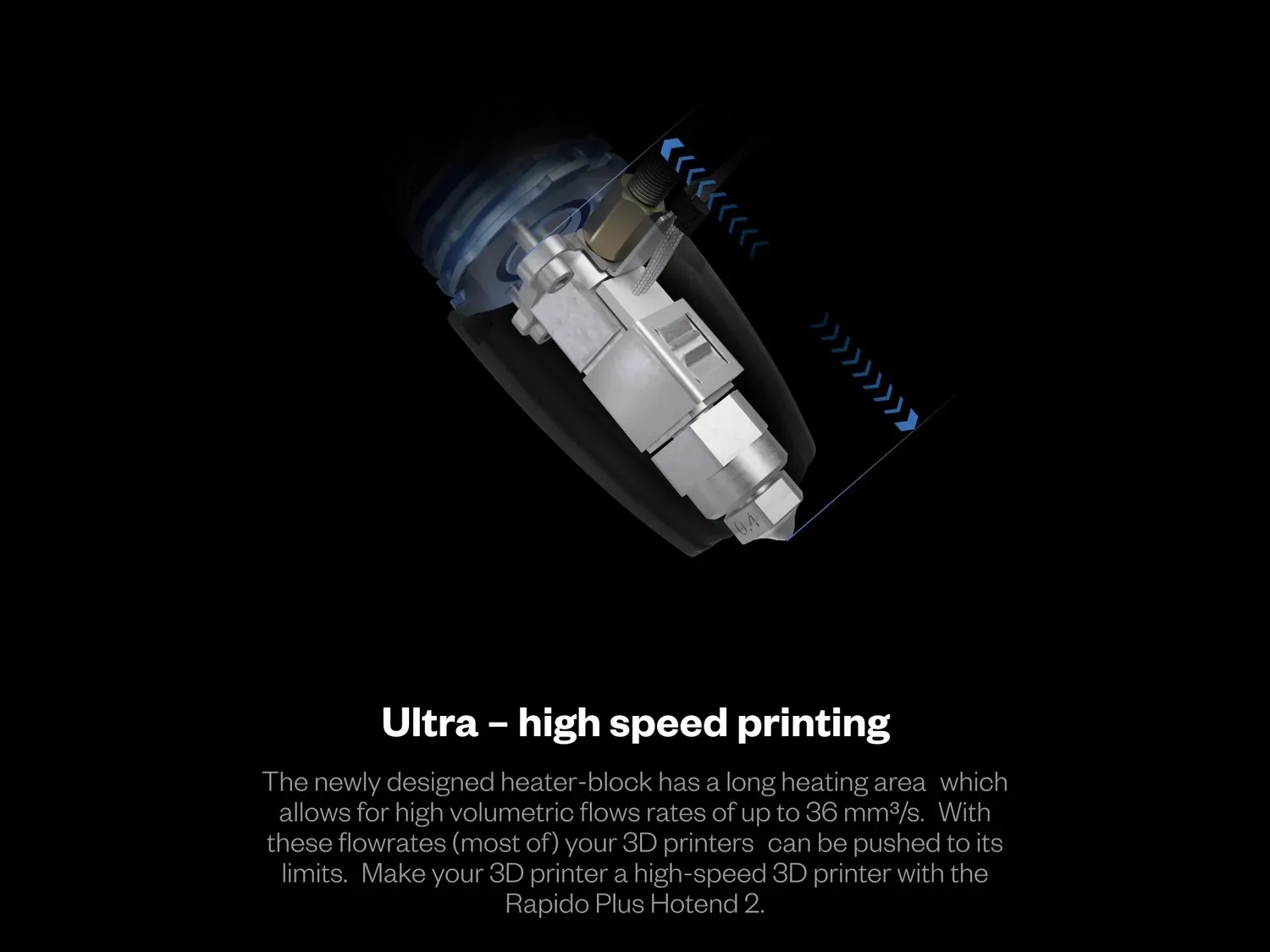 Imagem -05 - Hotend Uhf Ultra Alto Fluxo Rapido v2 104nt4 Pt1000 para Extrusora Voron Dde Ddb Ender3 v2 Cr10 v3 115w Chc c Rapido2