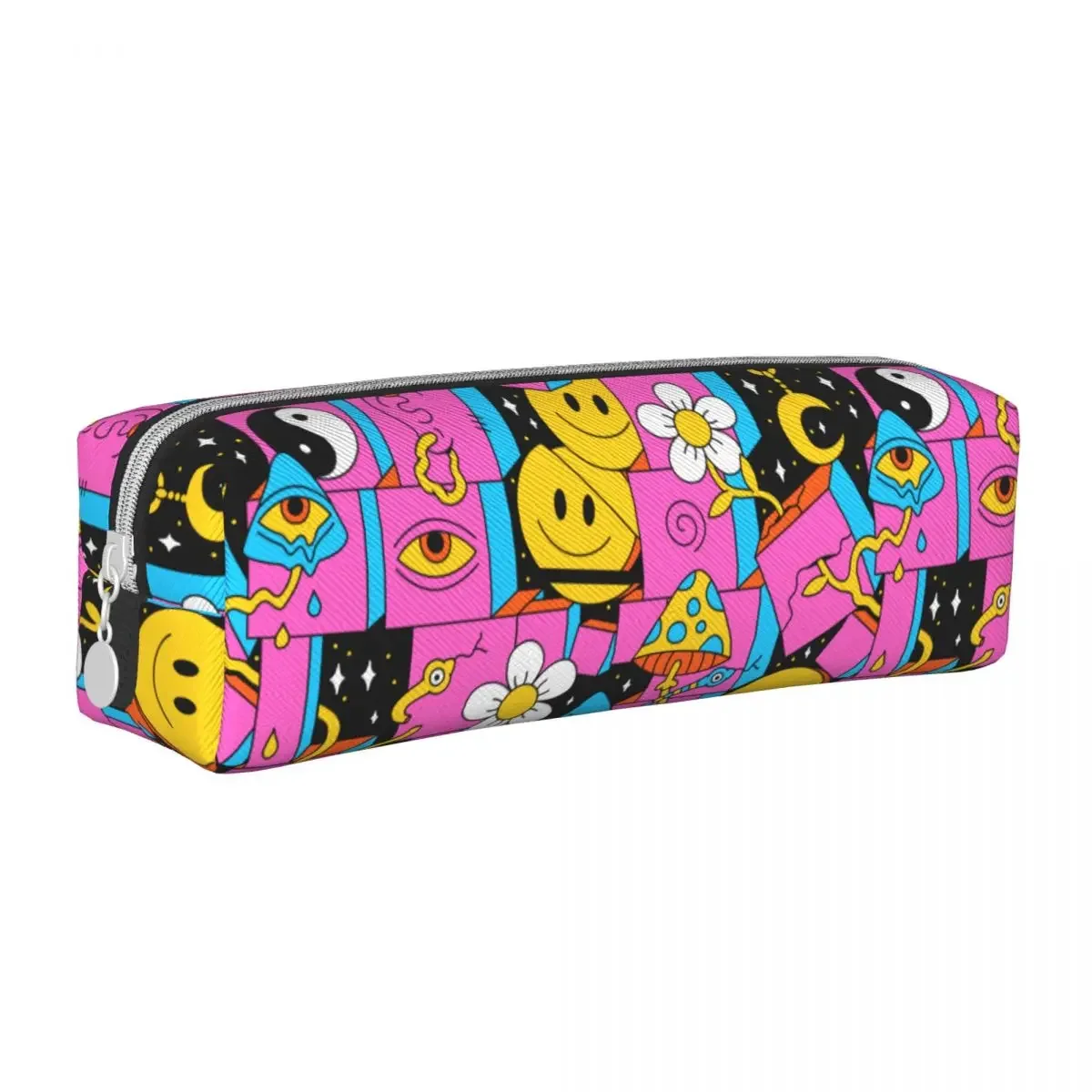 Psychedelic Smile Pencil Cases Classic Magic Mushrooms Pen Bag Student Large Storage School Supplies Gifts Pencilcases