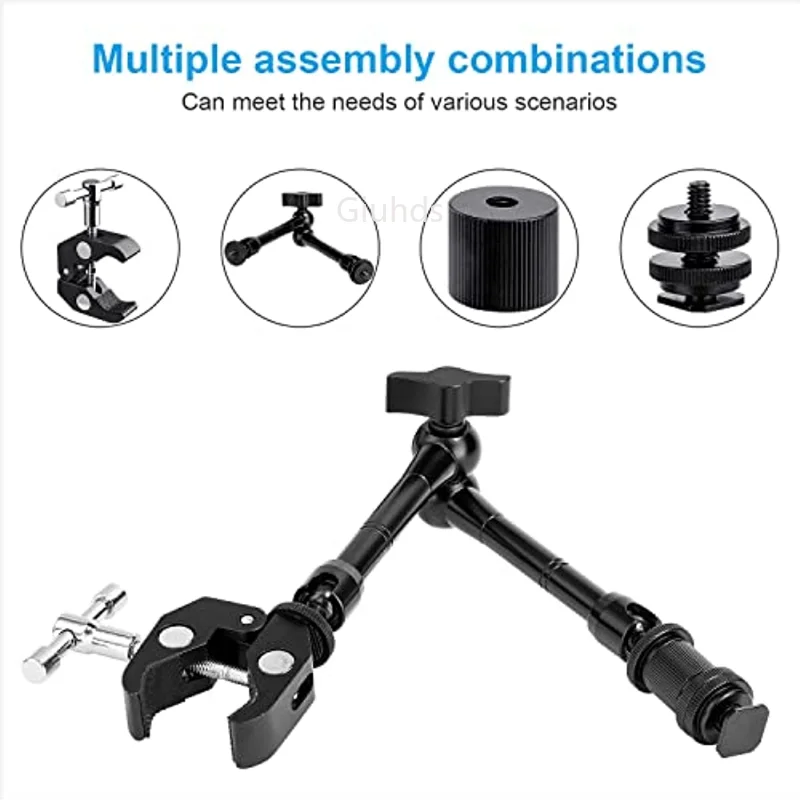 Brazo mágico articulado de 11 pulgadas y 7 pulgadas, superabrazadera para cámara DSLR Rig a LCD, luz LED para vídeo, accesorios para cámara