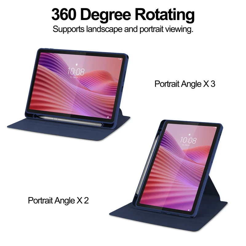 لينوفو تاب 10 1 2025 TB311FU 10.1 بوصة حافظة 360 دوران واضح الظهر لينوفو تاب TB311FU غطاء لوحي مع حامل قلم رصاص #6