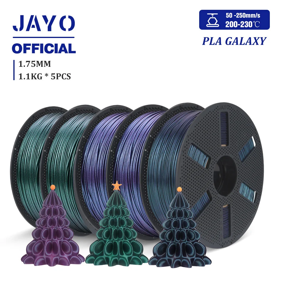 Color Shifting Pearlescent Glitter PLA Filament 5 Rolls