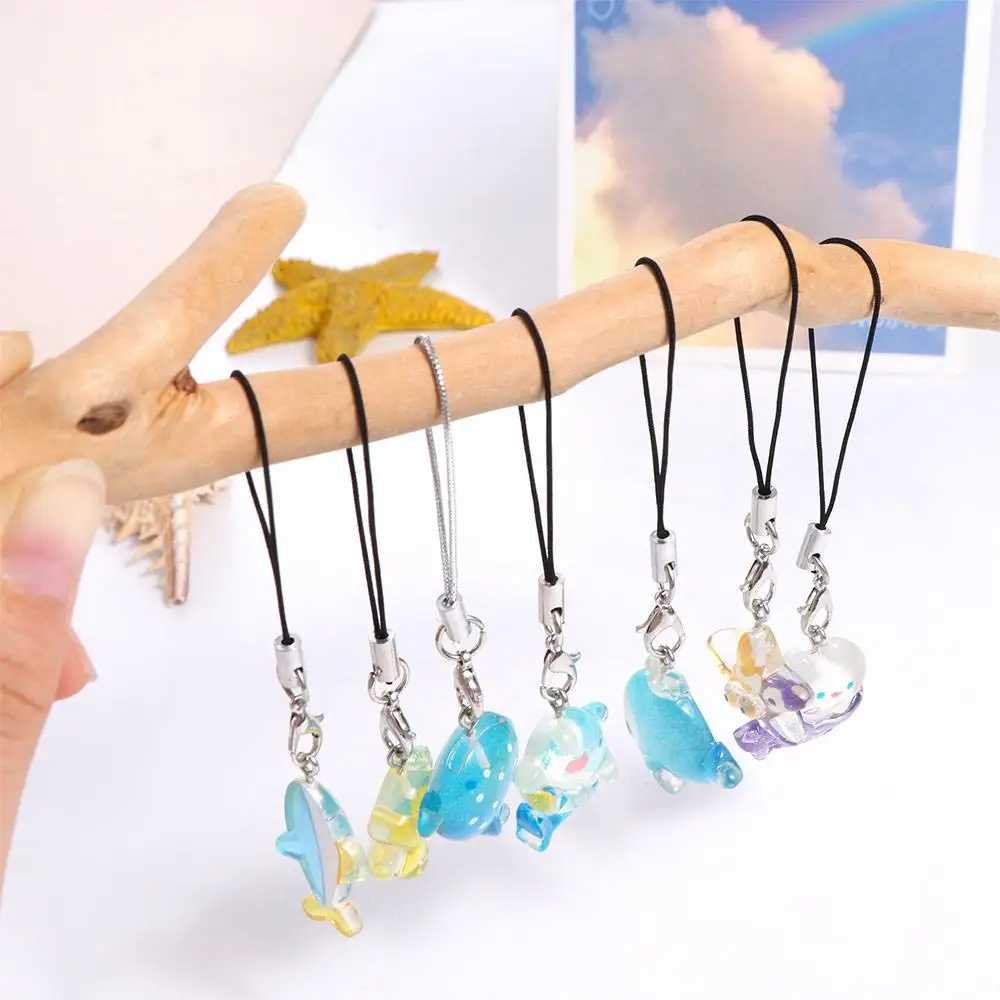 

Lanyard Fish Phone Chain Keychain Sea Creature Phone Hanging Rope Sea Horse Blue Shark Mobile Phone Chain Phone Charms