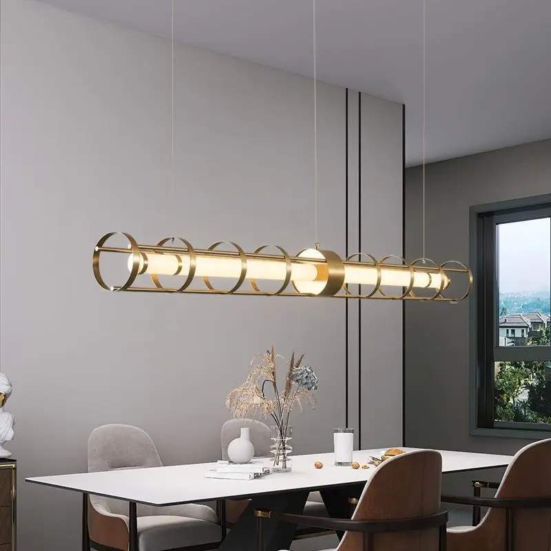 

Nordic Pendant Light Simple Modern Dining Table and Bar Desk Lamp Designer Creative Office Long Strip Light Fixture
