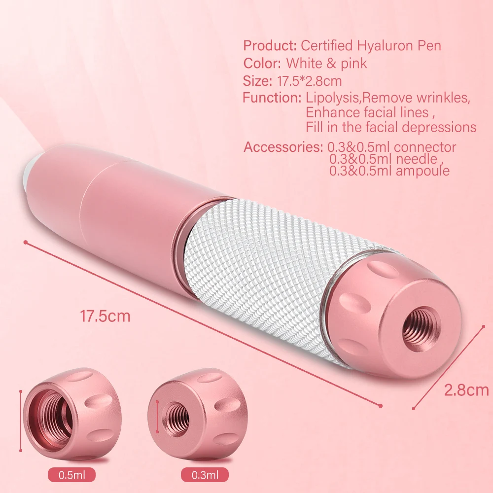 Hyaluronic Acid Pen Lip Plumping Light Spot Wrinkle Removal Lip Syringe Nebuliser Adjustable Pressure Pen Anti-Wrinkle Tools