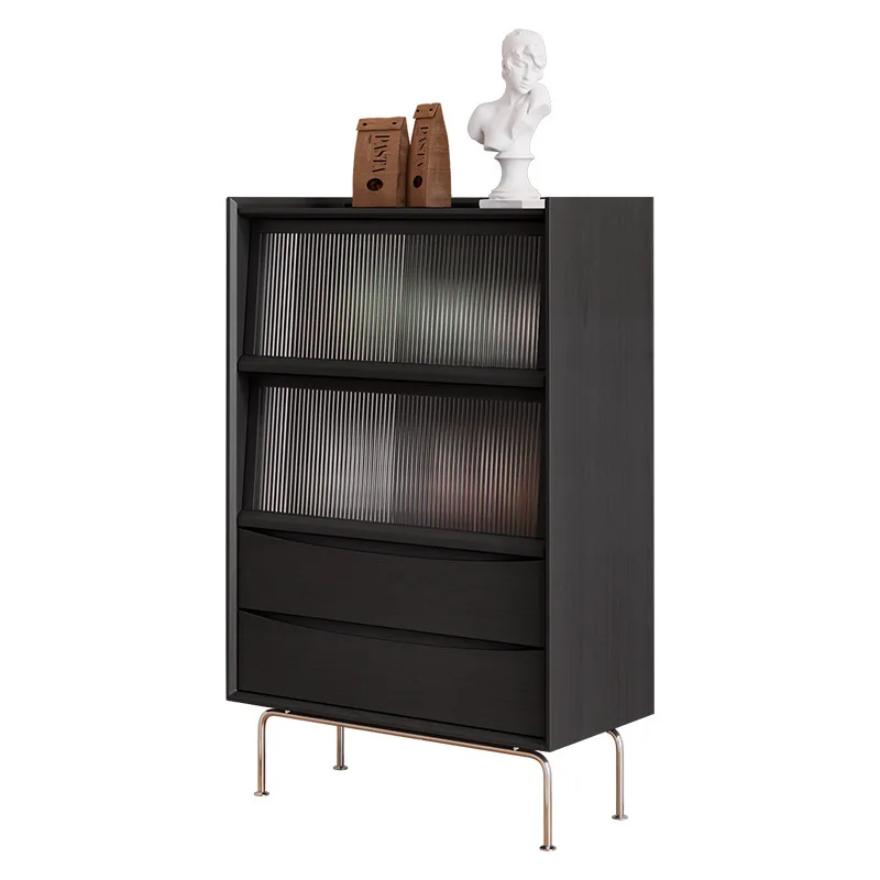 

Solid wood dining side cabinet, small apartment medieval TV side cabinet