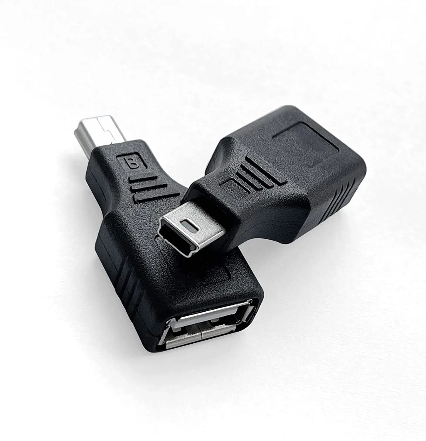 USB 2.0 Type A to Mini USB 5-Pin Type B أنثى/ذكر محول (2-Pack)