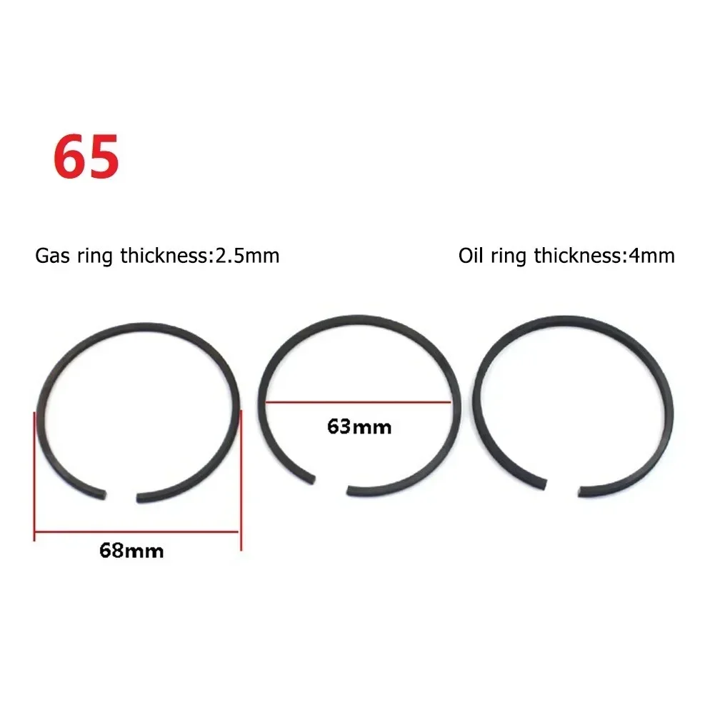 3Pcs/Set 42mm/47mm/48mm/51mm/52mm/65mm Diameter Piston Rings Set For Air Compressor Pneumatic Parts Balance Rings