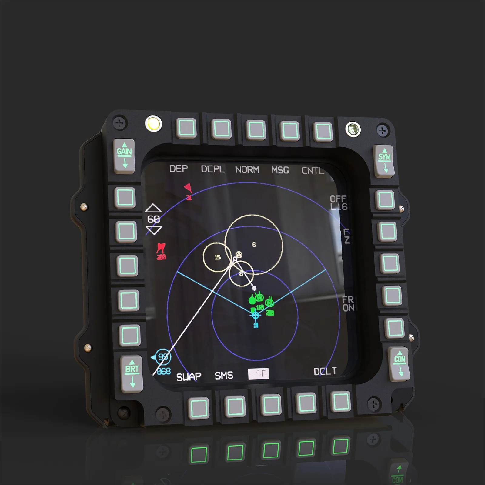 Tft Full Color Cockpit Tela Flight Simulator Medidor Mfd para Dcs Falcon Bms Flight Jogo de Simulação 600×600 Dpi pc Usb F16mfd