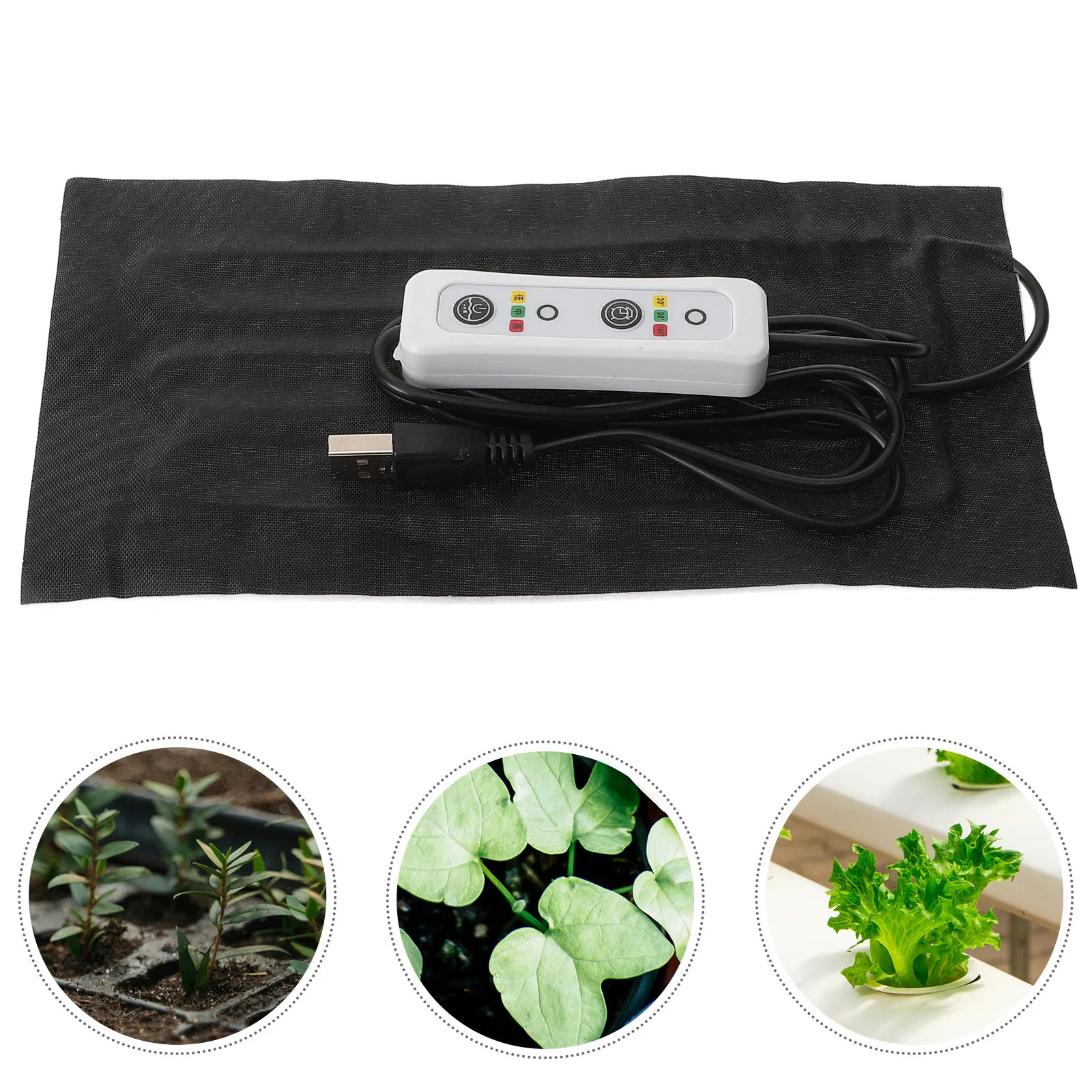 

USB Adjustable Heater Practical Heating Mat for Plant Germination Safe Materials Uniform Heat Distribution Indoor Gardening