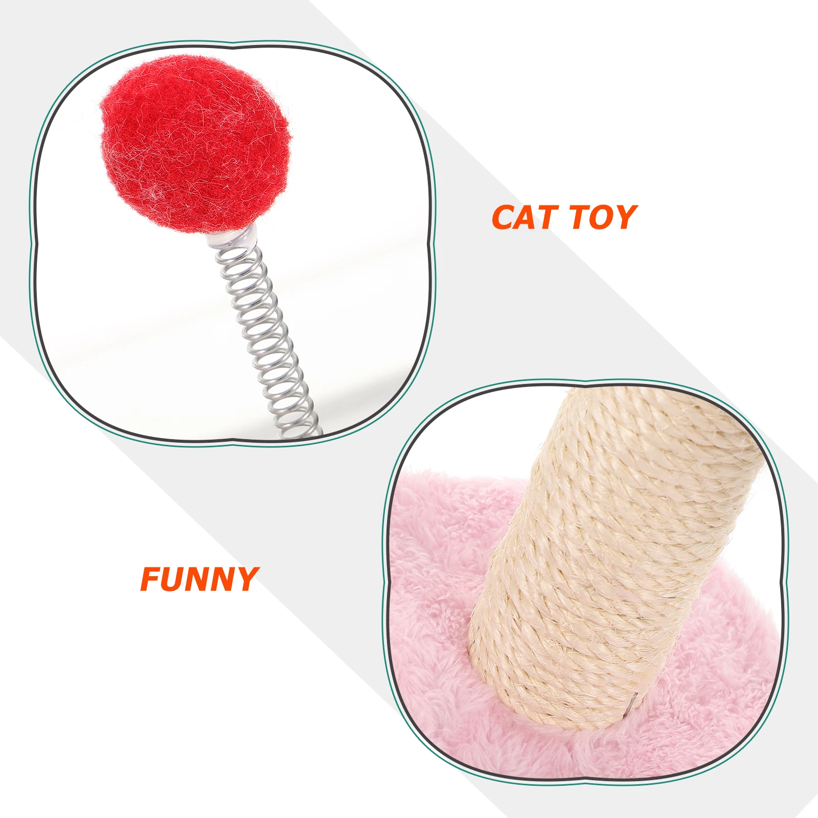 

1Pcs Cat Climbing Frame Creative Triangular Base Spring Easy Assemble Cat Playhouse Nest Furniture Protector