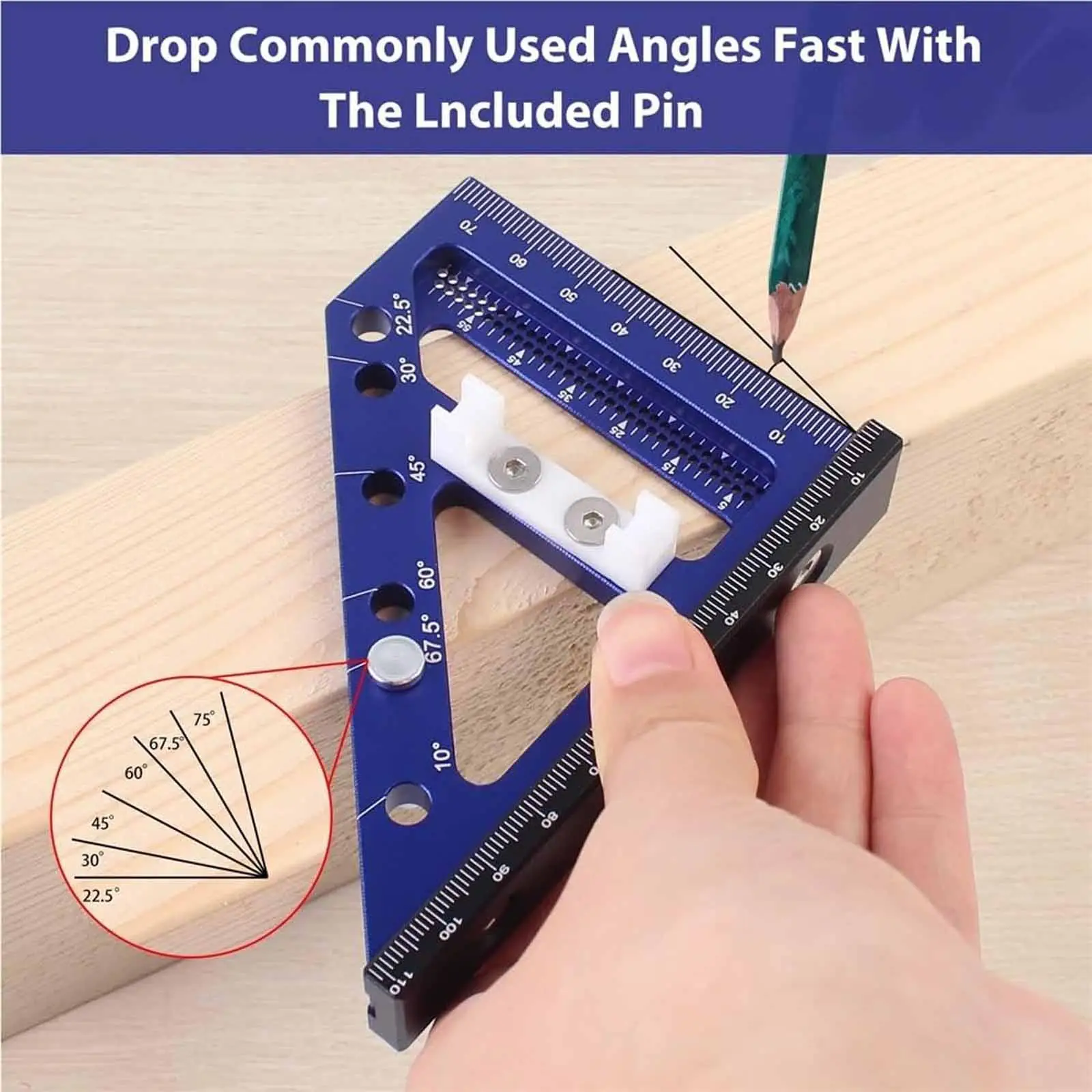 

3D Multi Angle Measuring Ruler Professional Sturdy Multipurpose Drawing Line Ruler for Drawing Line Carpenter Crafting Engineer