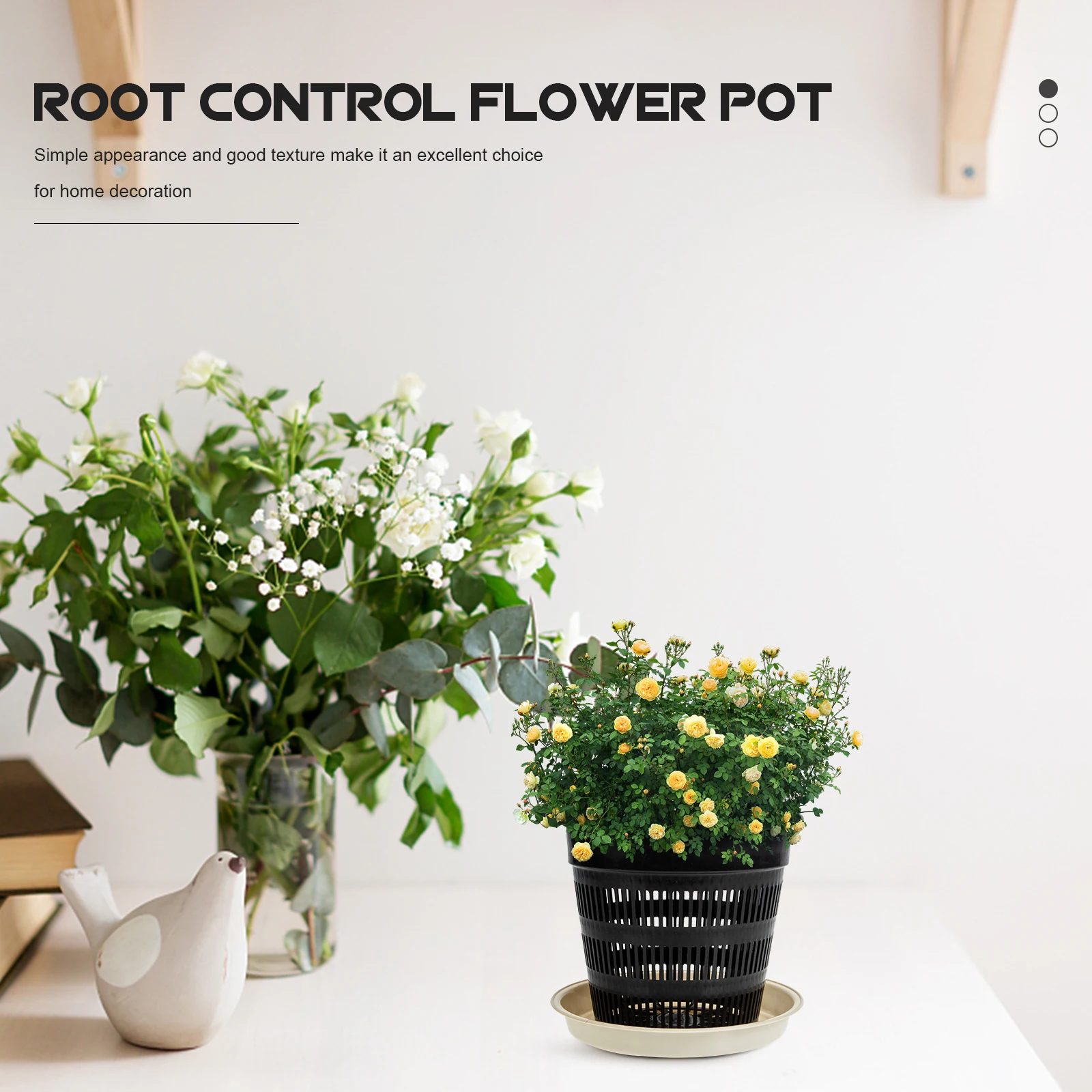 

Root Control Flowerpots Plastic Plant Pots Breathable PP Material Small Size Safe Gentle Long Lasting Office Balcony Home Decor