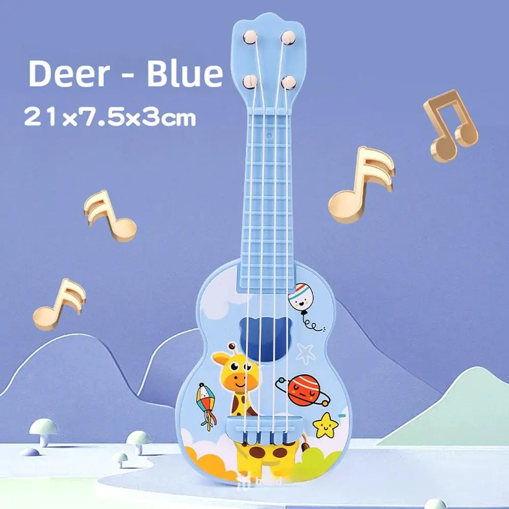 Mini instrumento de guitarra que puede tocar música, juguete de simulación, ukelele, guitarra para niños, juguete para niñas y niños, regalo de cumpleaños para principiantes