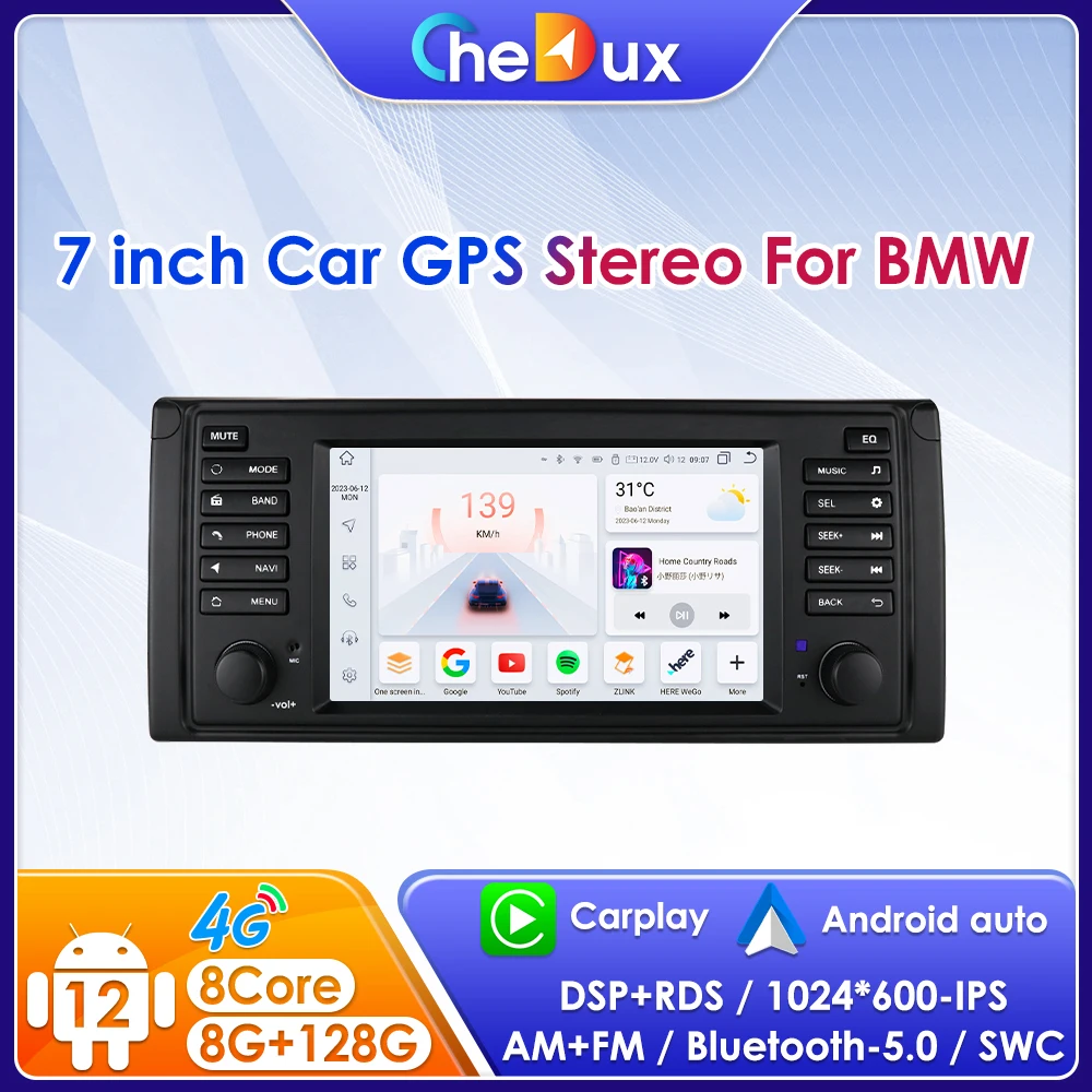 

Chedux Car Radio Android 12 for BMW E53 E39 M5 1995- 2003 Touch Screen Car Multimedia Stereo Android Auto Carplay 7 Inch 7862