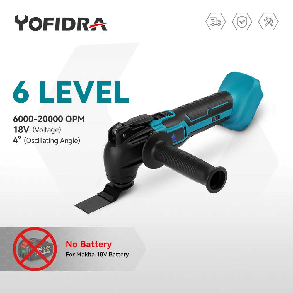 Yofidra strumento multifunzione oscillante Multi-Tools Renovator a velocità variabile Trimmer elettrico sega elettrica per batteria Makita 18v