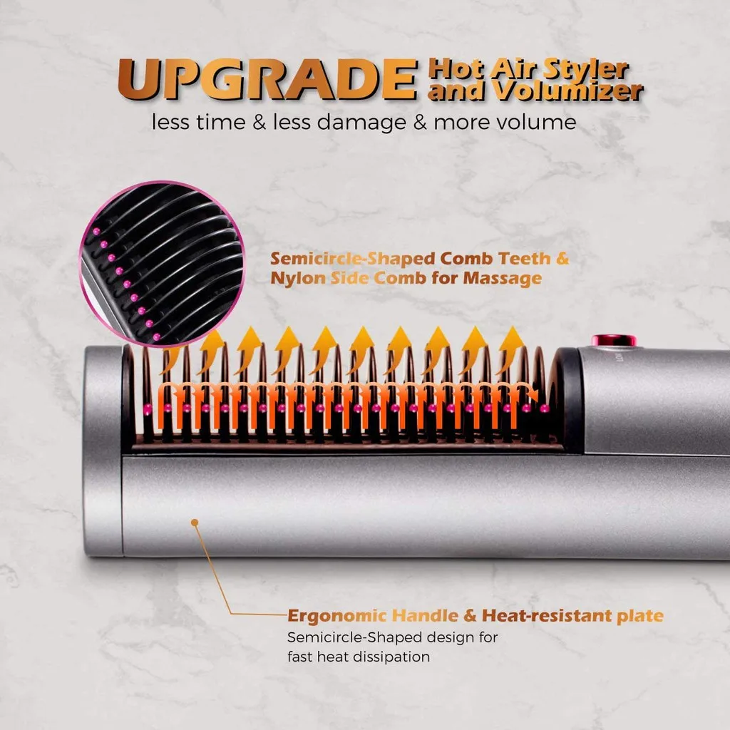 พกพากระบอกเครื่องเป่าผม Straightener แปรงหวีปรับอุณหภูมิเหล็กตรง Curly Hair Styling Stick