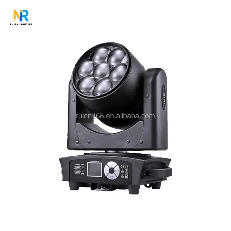 

Производитель сценического освещения: Светодиодный прожектор 7x40W Moving Head Dye Light Zoom Wash для декоративной подсветки сцены и эффектов для диджеев