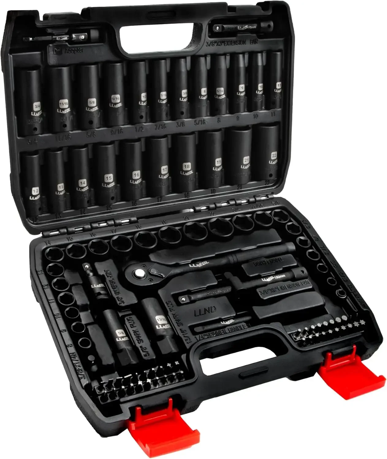 Impact Socket Set 3/8 Drive,95Pcs Deep&Shallow Socket Wrench Set,6 Point Metric&Standard Full |5/16