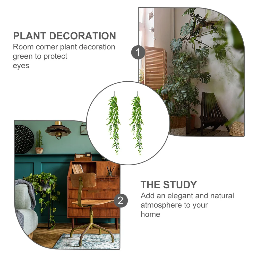

2Pcs Green Vine Garland Lifelike Simulated Plant Hanging Decor for Christmas Birthday Festival Welcome Wreath Home Door Wall