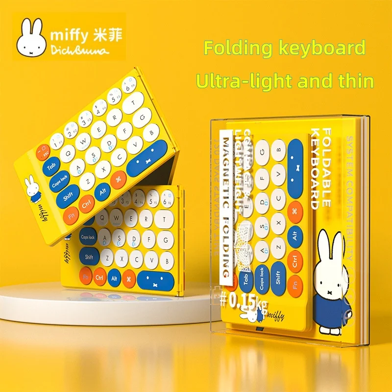 

Симпатичная складная беспроводная Bluetooth-клавиатура Miffy может быть подключена к мобильному телефону IPad Ультра-легкая, ультратонкая, бесшумная, портативная, мини-клавиатура