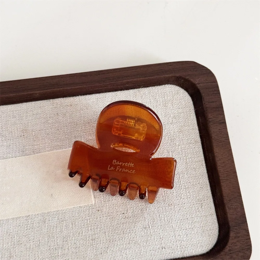 

Korean Style Acetic Acid Hair Claw Brown High Ponytail Clip French Shark Clip Small Acetate Mini Hair Crab Clip Hair Accessories