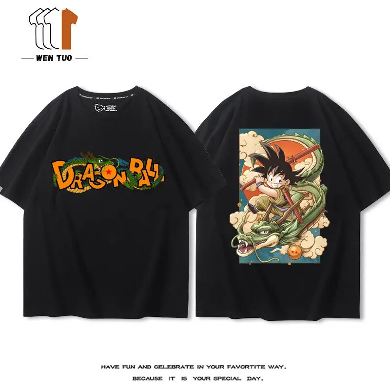 Dragon Ball T-shirt Men's Pure Cotton Casual  Round Neck T-shirt Short Sleeve Clothing Summer Sports Casual Short Sleeve Top
