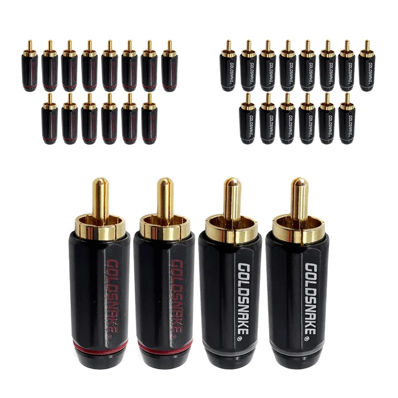 

4/8/16PCS RCA Connector, Support Cable Up to6mm, AV RCA HIFI Terminal Phono Connector Gold Plated Brass