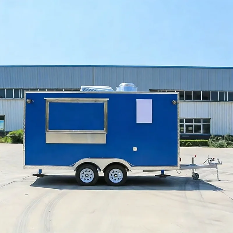 Commercial Food Trailer Mobile Kitchen with Fast Food Counter for Catering Festival Business Sales
