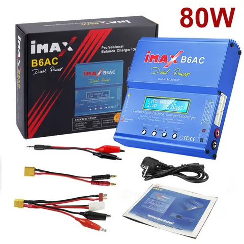 Imax B6 AC RC Ladegerät 80W B6AC 6A Balance Ladegerät Digital LCD Bildschirm Li-Ion LiFe Nimh Nicd PB Lipo Batterie Entlader
