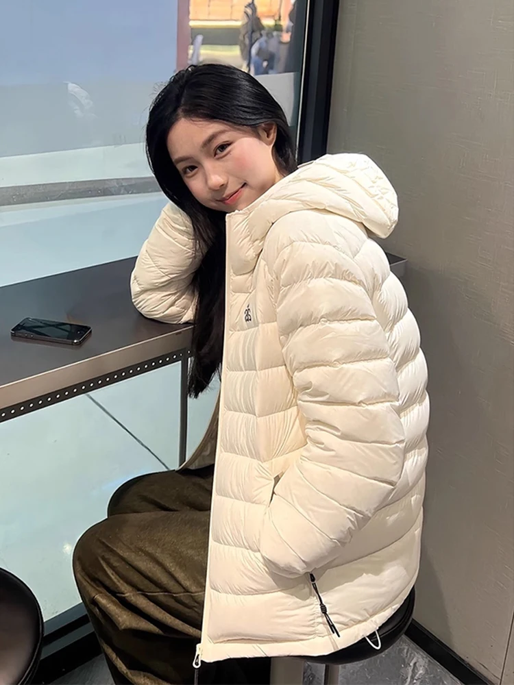 عارضة Sle مقنعين القطن Jaet المرأة الدفء متر البيج ort معطف الخريف الشتاء الاتجاه الكوري بسيط مطابقة ملابس خارجية