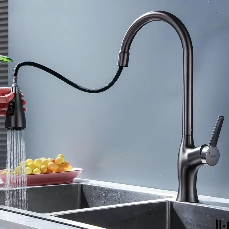 GEGVE Kitchen Faucets Pull Out Mixer Taps Hot Cold Water Accessories Deck Mounted Stream Sprayer Cooking iron for the kitchen