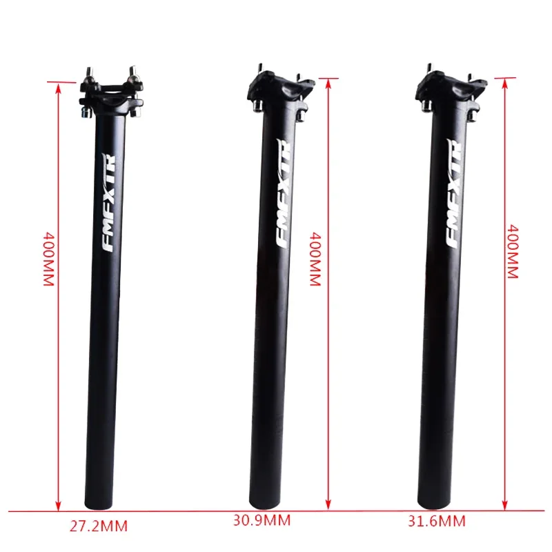 Cross Country Mountain Bike 27.2/30.9/31.6*400mm Lengthened Saddle Seat Tube Seatpost Aluminum Double Nail Straight Tube