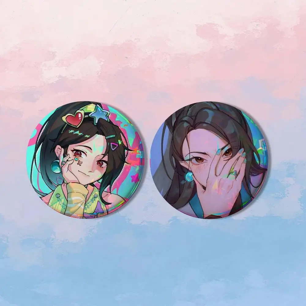 V-Valorant S-Sage 2 piece set Pins Creativity Printed Pictures Text Metal Lapel Badges Brooches Jewelry Gift
