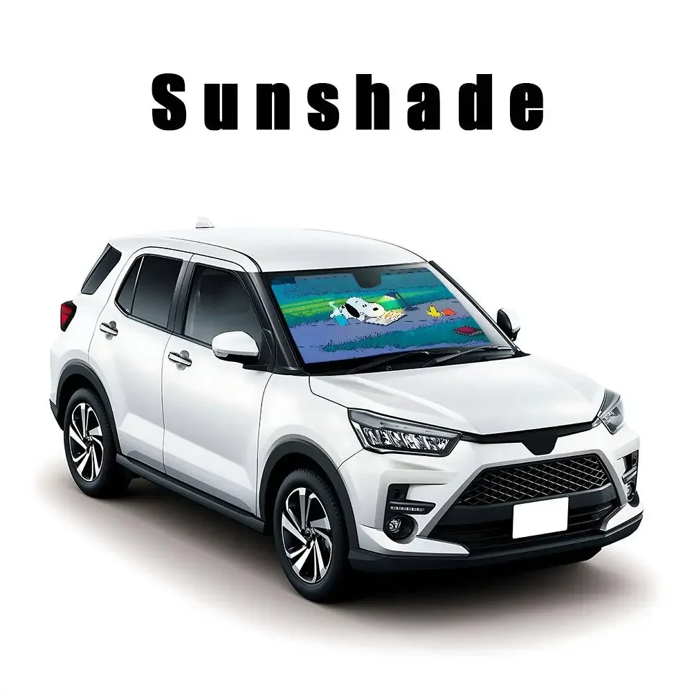 Kawaii S-sNooPyS Klassischer, stilvoller und trendiger Windschutzscheiben-Sonnenschutz, Auto-Windschutzscheibenabdeckung, Auto-Sonnenschutzvorhang, Auto-Sonnenschutz – Detail 12