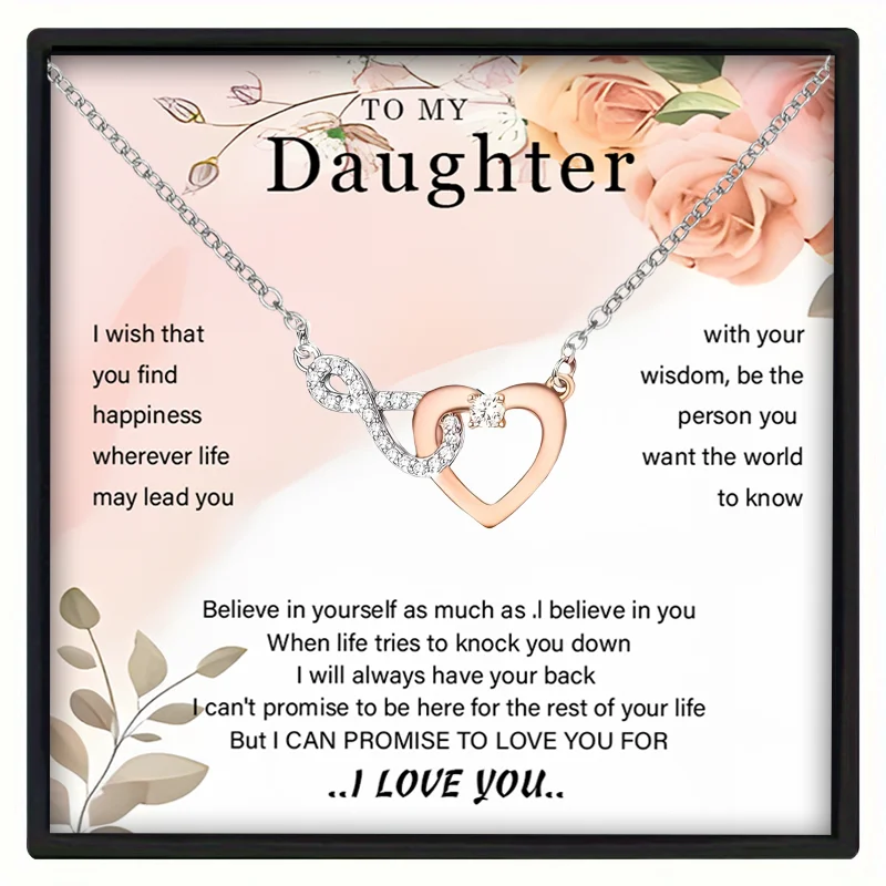 Classic Romantic Lover Love Stainless Steel Necklace Fashion 20 Blessing Words Card Gift Box Gorgeous Gift