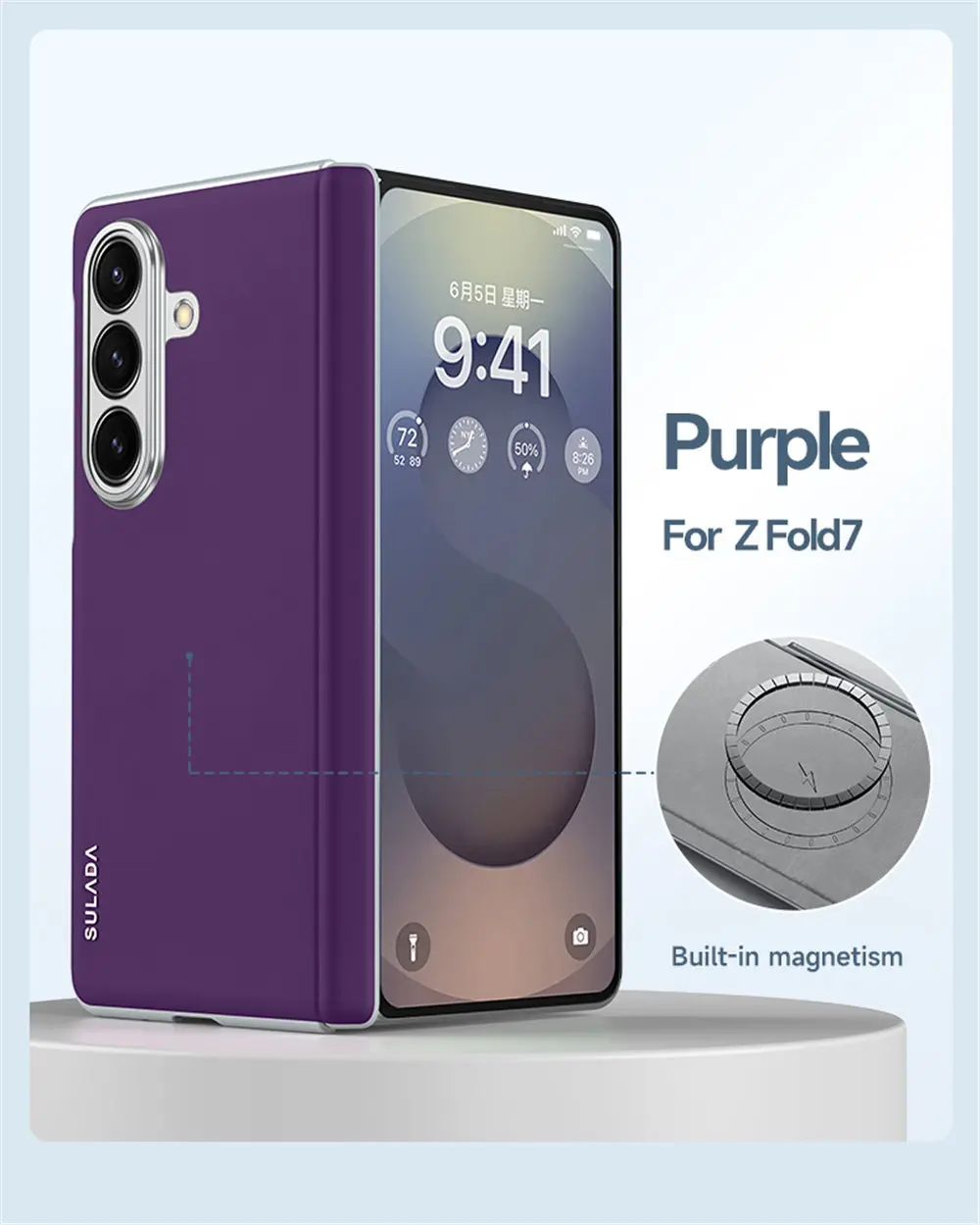 

Premium Liquid Leather Magsafe Case For Samsung Galaxy Z Fold7 Hinge Protective Back Cover