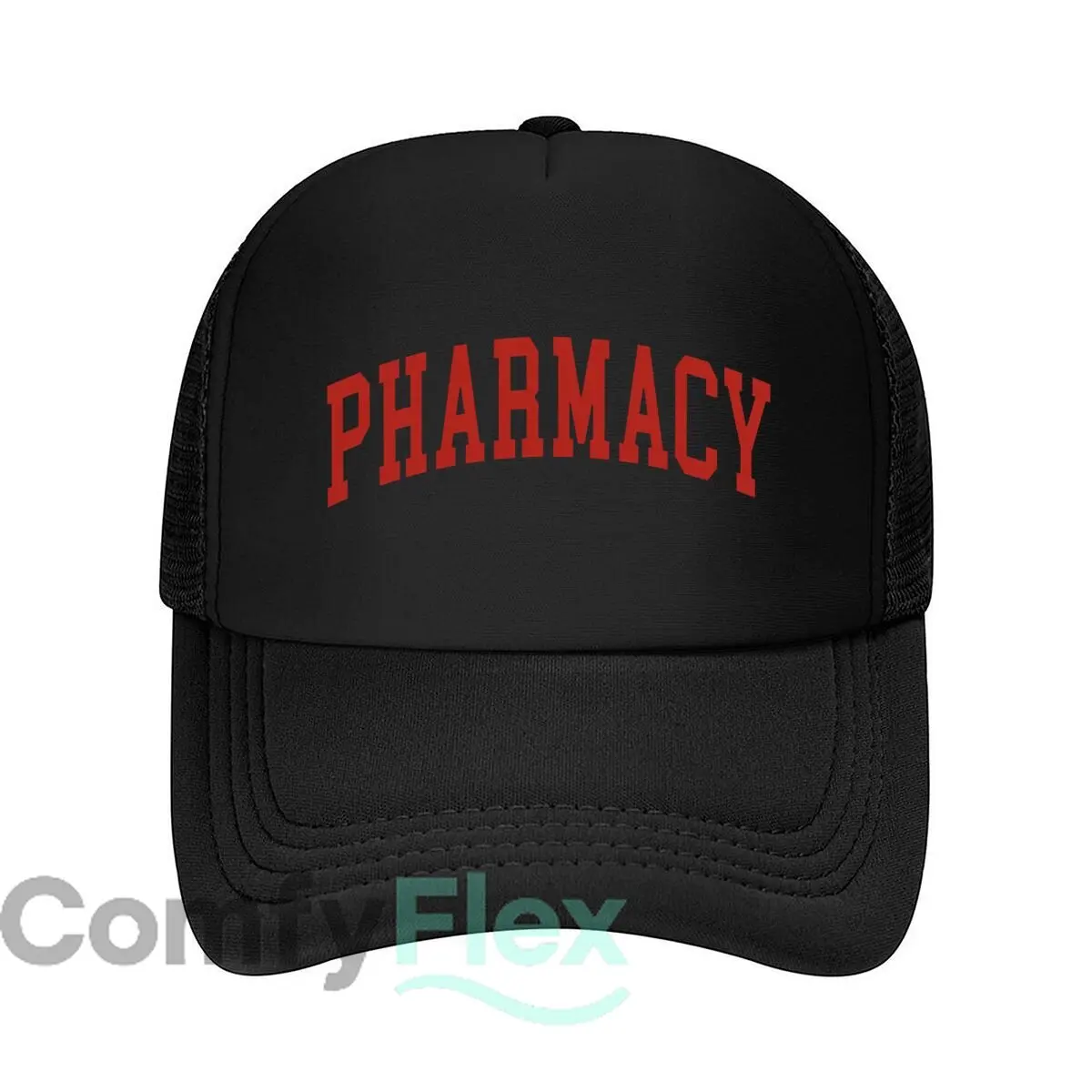Pharmacy Red Varsity Lettering 2026 Mesh Baseball Cap Hip Hop