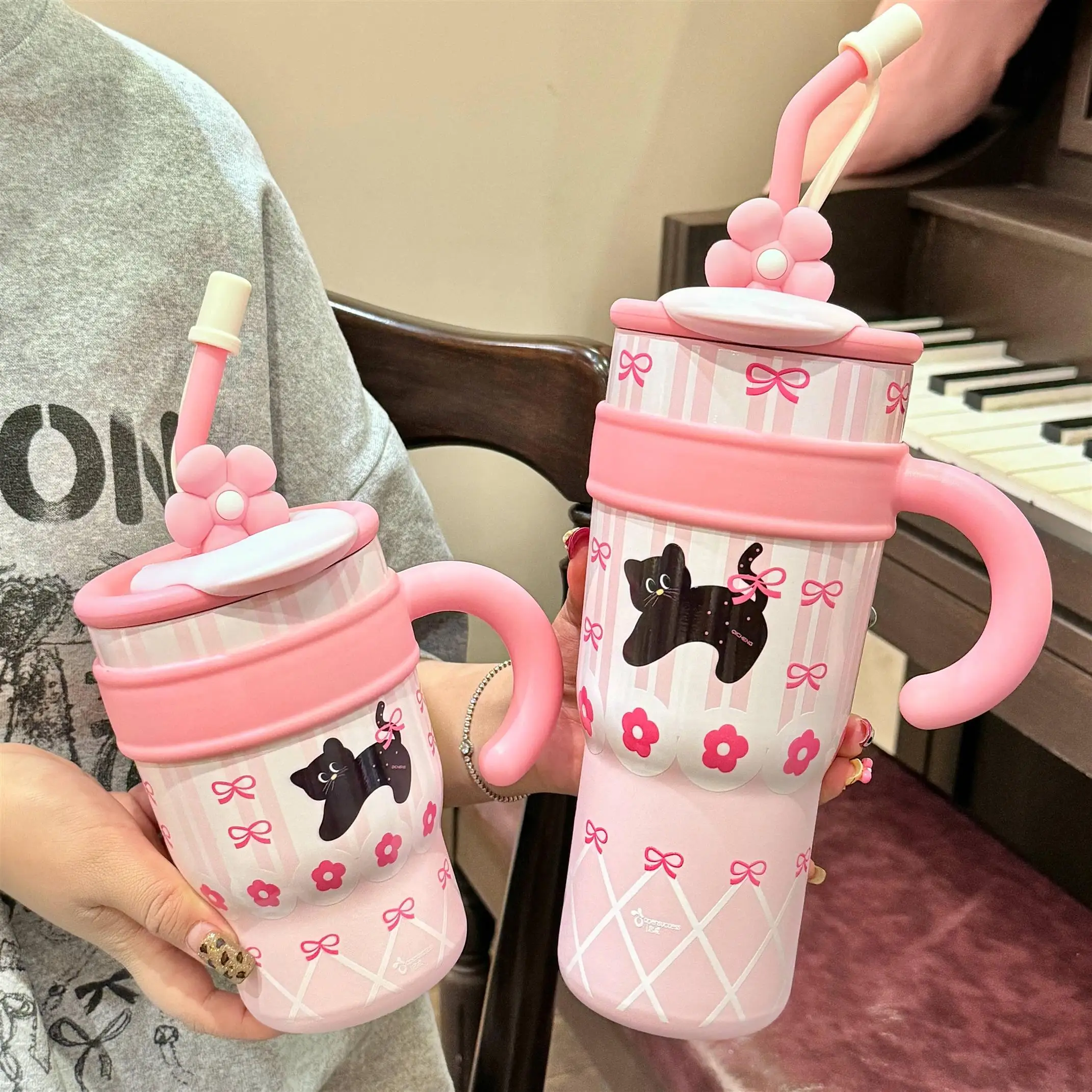 

Cute Ice King Cup Large Capaci St Cup Birthday Gift Women's Thermal Insulated Water Cup Office Use Double Drink Stainles...